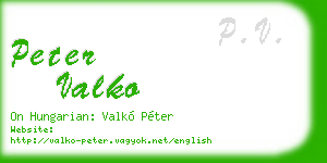 peter valko business card