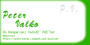 peter valko business card